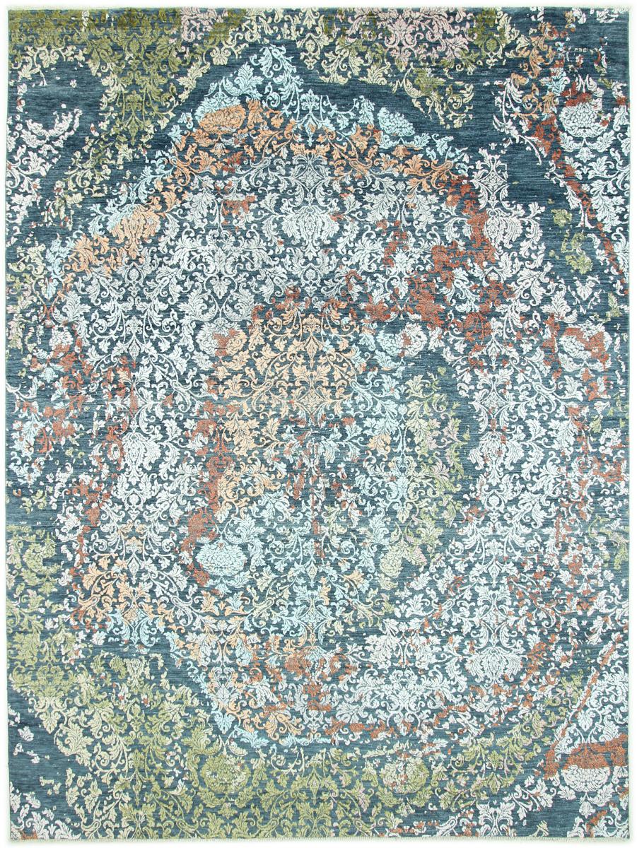 Indo rug Sadraa 11'11"x8'11" 11'11"x8'11", Persian Rug Knotted by hand