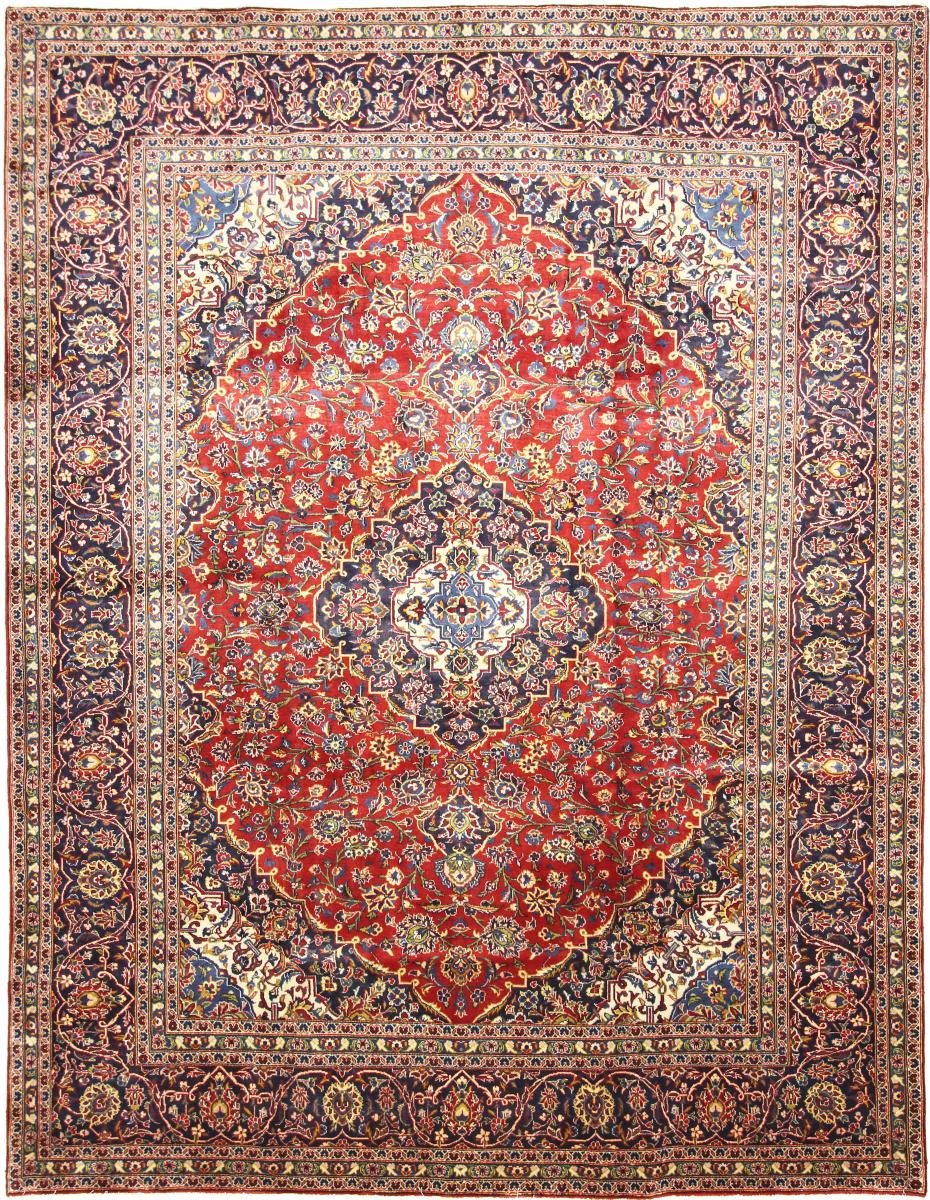 Persian Rug Keshan 12'9"x9'11" 12'9"x9'11", Persian Rug Knotted by hand