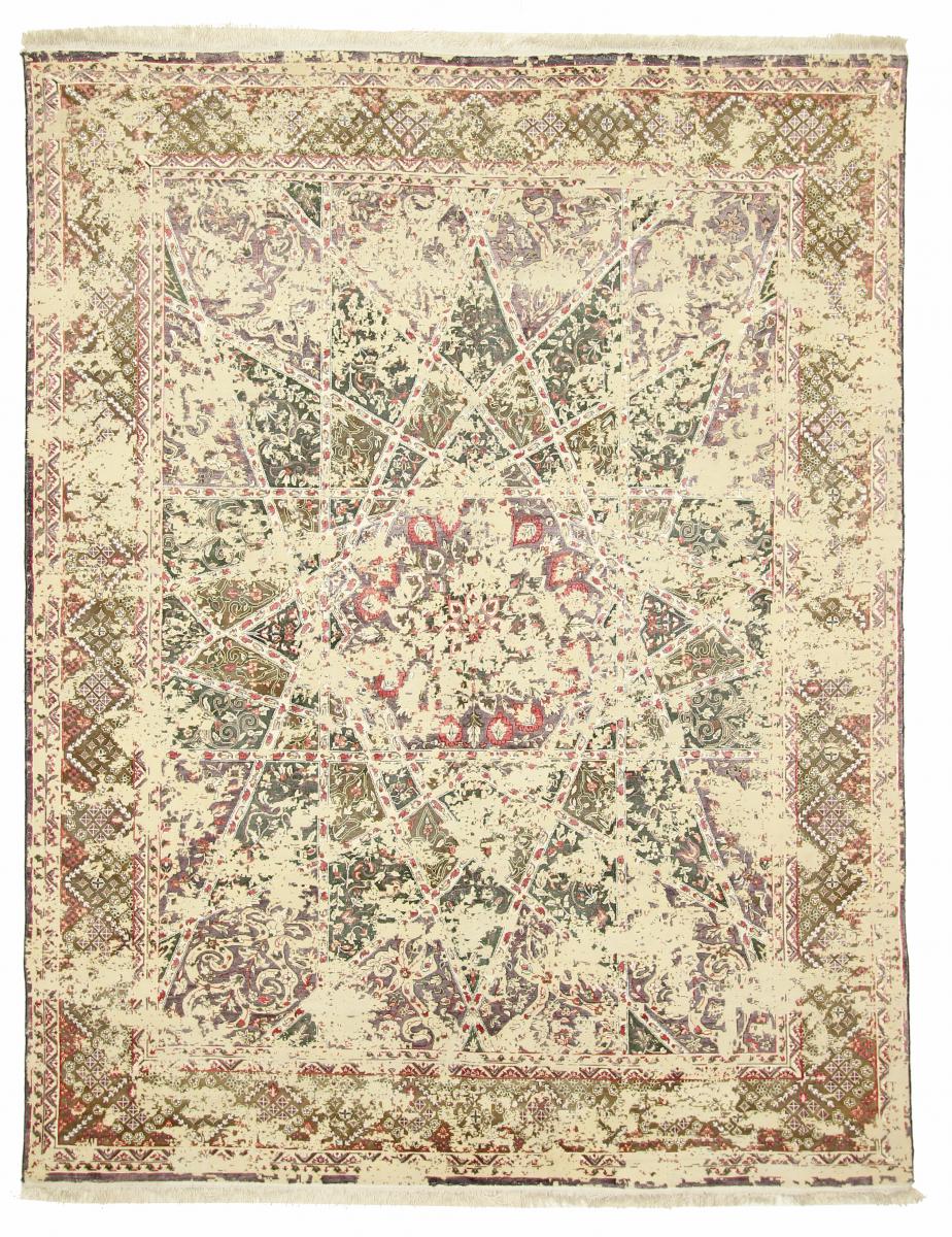 Indisk matta Sadraa Silkesvarp 307x240 307x240, Persisk matta Knuten för hand
