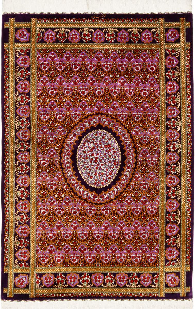 Perzisch tapijt Qum Zijde Labafan 203x136 203x136, Perzisch tapijt Handgeknoopte