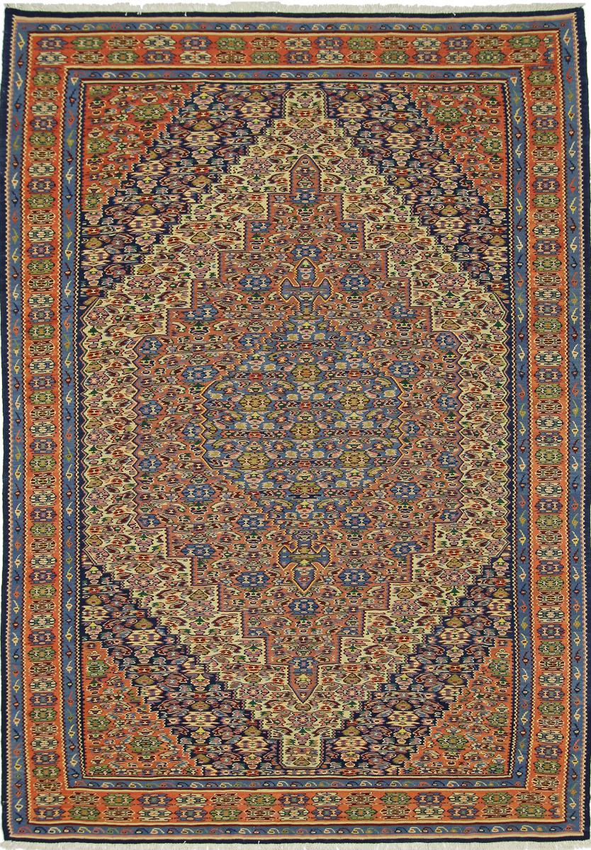 Perzisch tapijt Kilim Senneh 9'7"x6'9" 9'7"x6'9", Perzisch tapijt Handgeknoopte