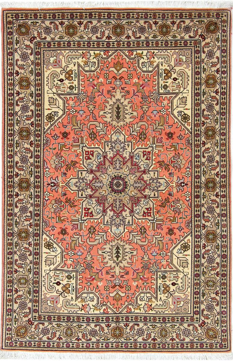 Persian Rug Tabriz 50Raj 5'3"x3'5" 5'3"x3'5", Persian Rug Knotted by hand