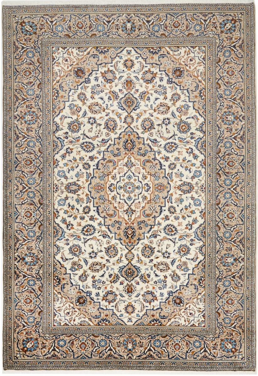 Persian Rug Keshan 9'7"x6'6" 9'7"x6'6", Persian Rug Knotted by hand