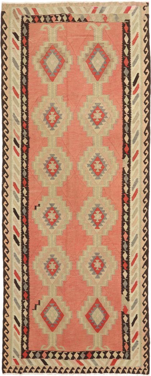 Perzisch tapijt Kilim Fars Azerbeidzjan Antiek 386x155 386x155, Perzisch tapijt Handgeweven