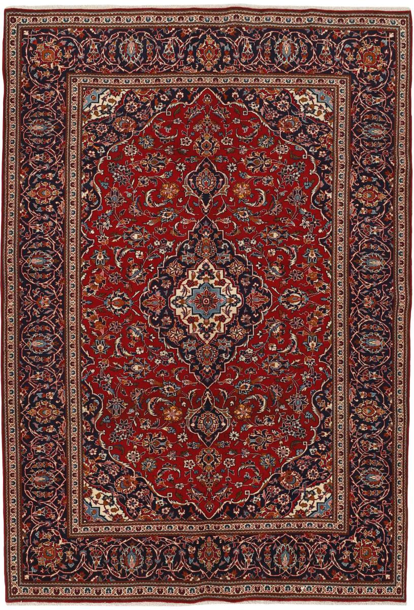 Persian Rug Keshan 9'7"x6'8" 9'7"x6'8", Persian Rug Knotted by hand