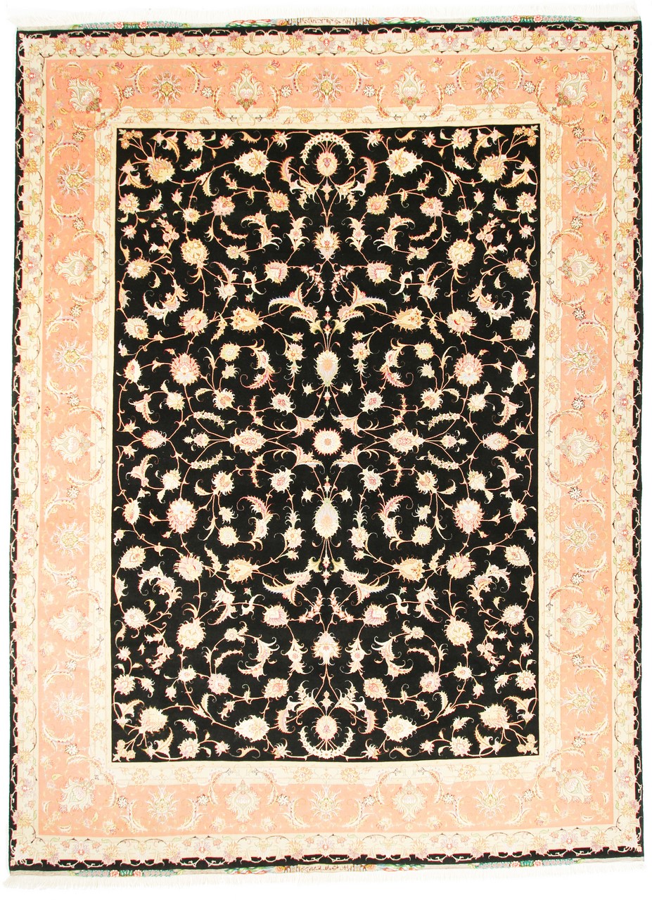 Persian Rug Tabriz 50Raj 12'11"x9'9" 12'11"x9'9", Persian Rug Knotted by hand