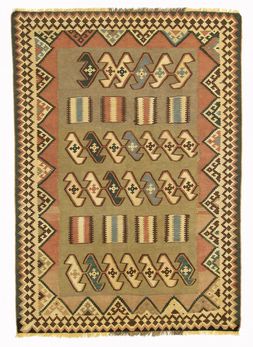 Persian Rug Kilim Fars Old Style 6'9"x4'9" 6'9"x4'9", Persian Rug Woven by hand
