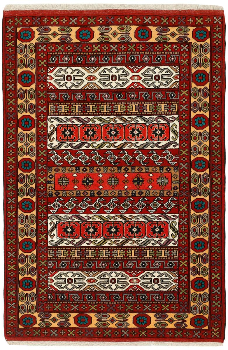 Persian Rug Turkaman 5'1"x3'7" 5'1"x3'7", Persian Rug Knotted by hand