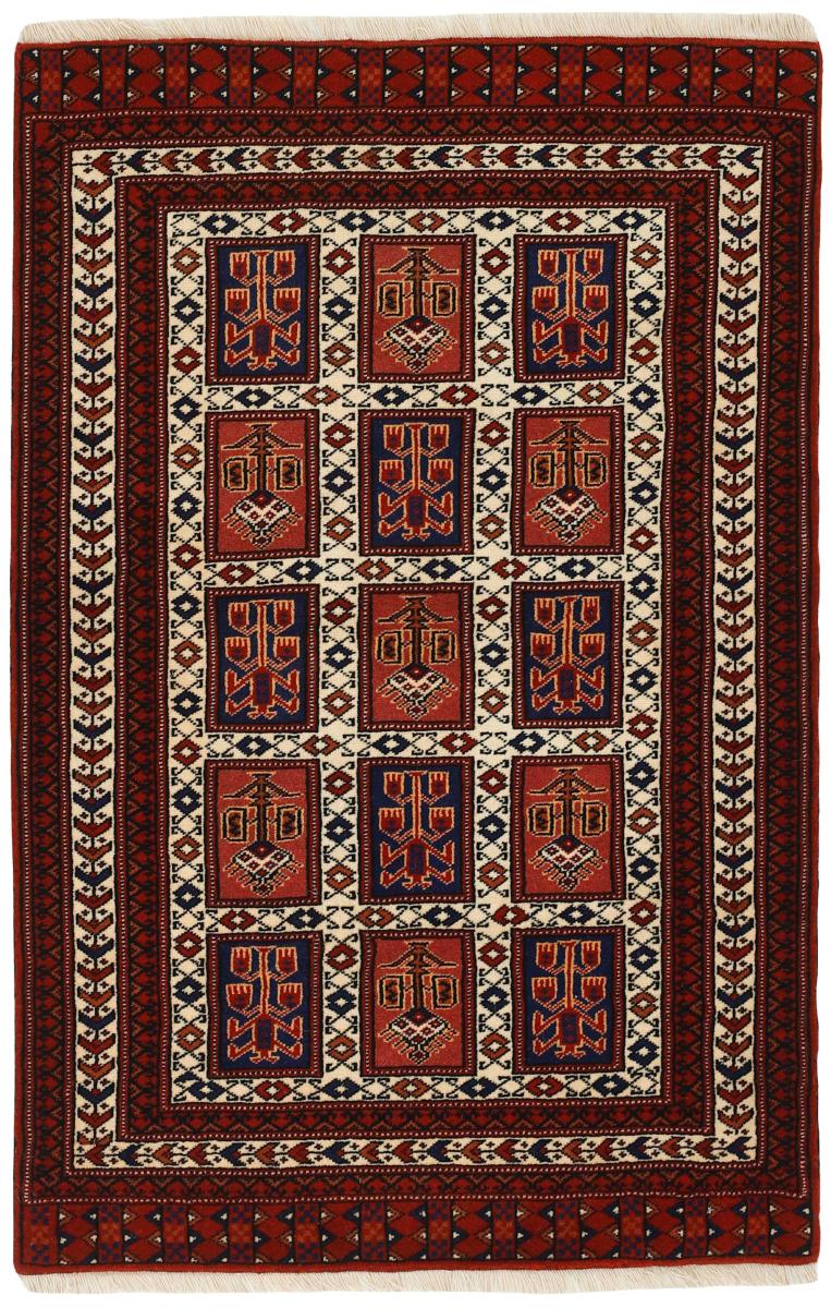 Persisk matta Turkaman 129x85 129x85, Persisk matta Knuten för hand