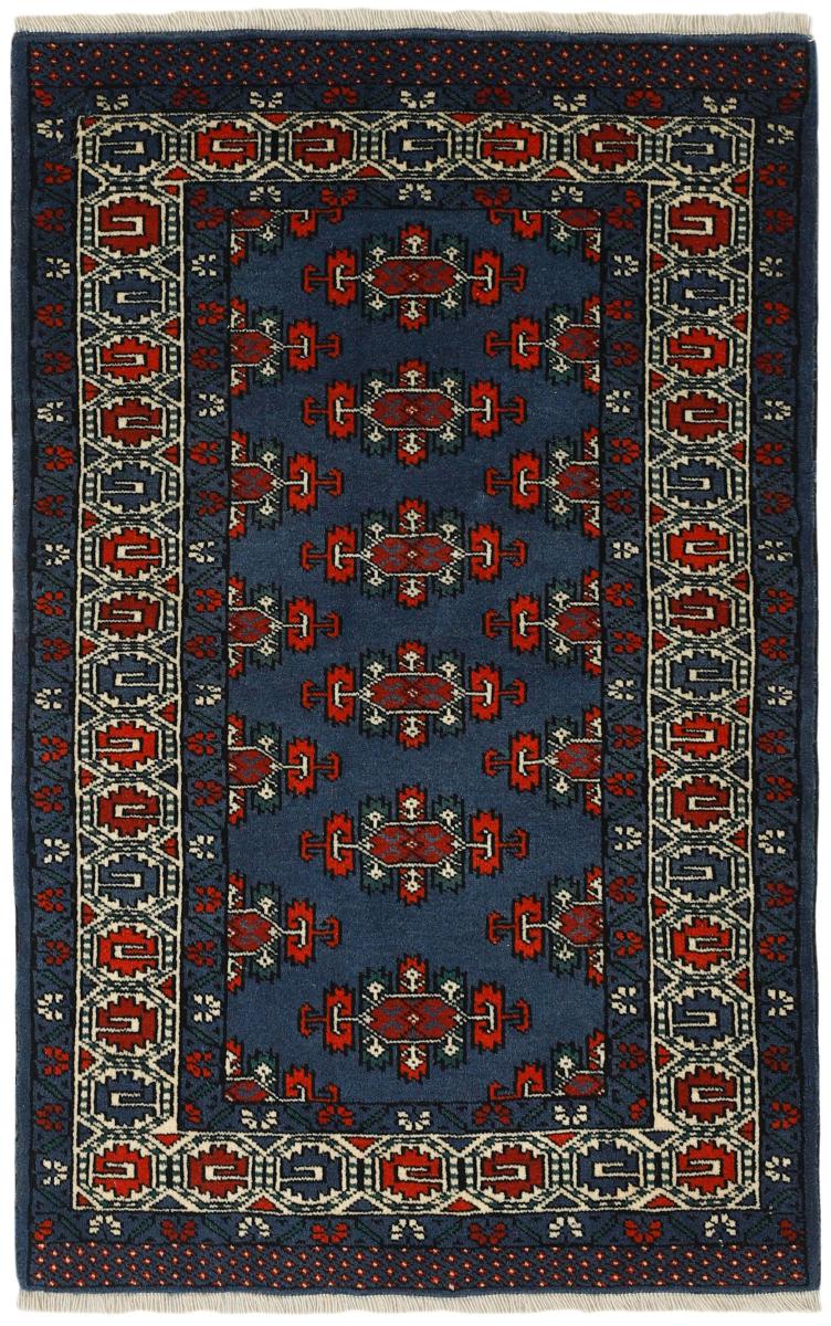 Persian Rug Turkaman 4'2"x2'9" 4'2"x2'9", Persian Rug Knotted by hand