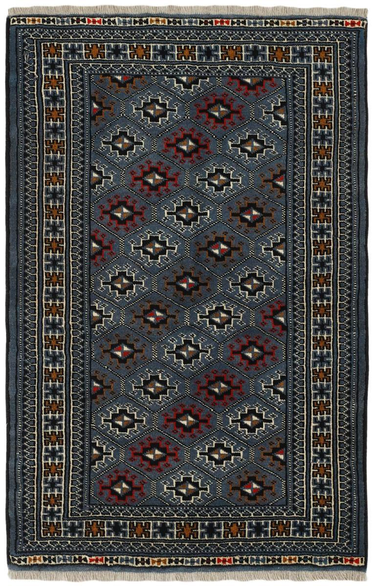 Persian Rug Turkaman 4'0"x2'7" 4'0"x2'7", Persian Rug Knotted by hand