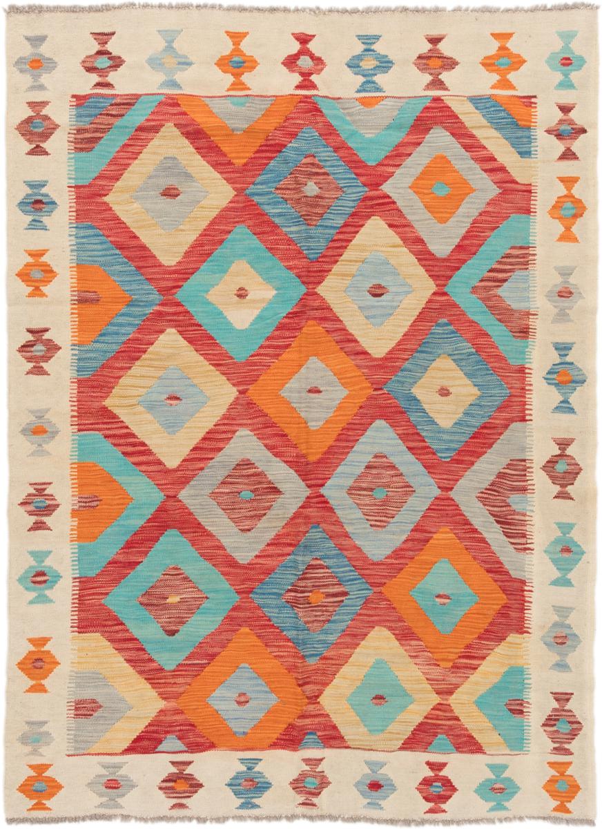 Afghaans tapijt Kilim Afghan 200x148 200x148, Perzisch tapijt Handgeweven