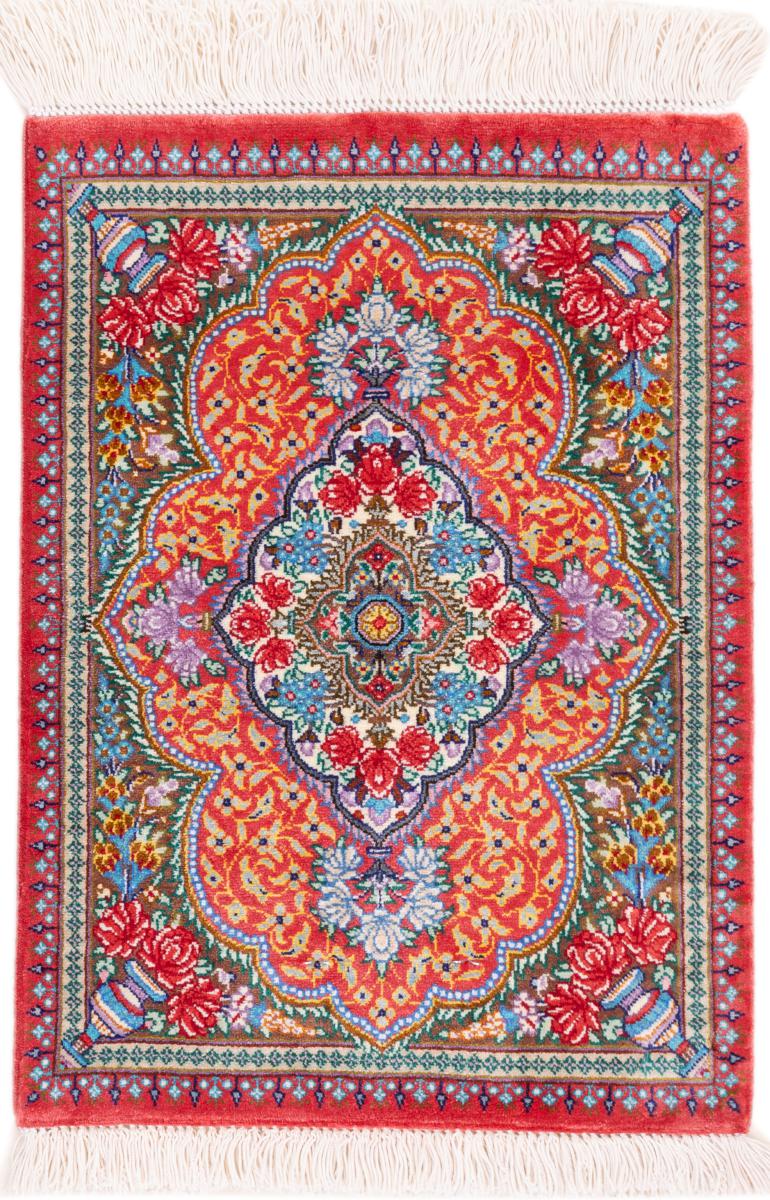 Persian Rug Qum Silk Signed 40x30 40x30, Persian Rug Knotted by hand