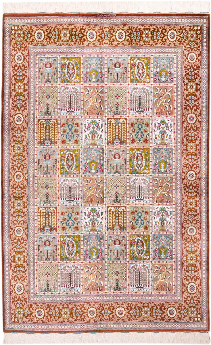 Tapis persan Ghom Soie Signé Mohammadi 200x130 200x130, Tapis persan Noué à la main