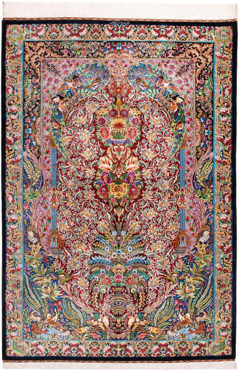 Perzisch tapijt Qum Zijde Signed Almas 200x137 200x137, Perzisch tapijt Handgeknoopte