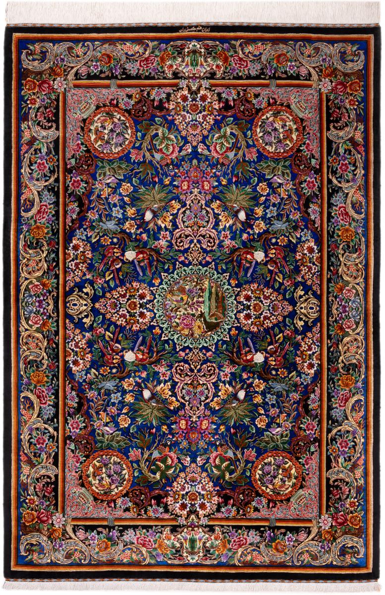 Perzsa szőnyeg Ghom Selyem Signed Hekmatirad 200x136 200x136, Perzsa szőnyeg Kézzel csomózva
