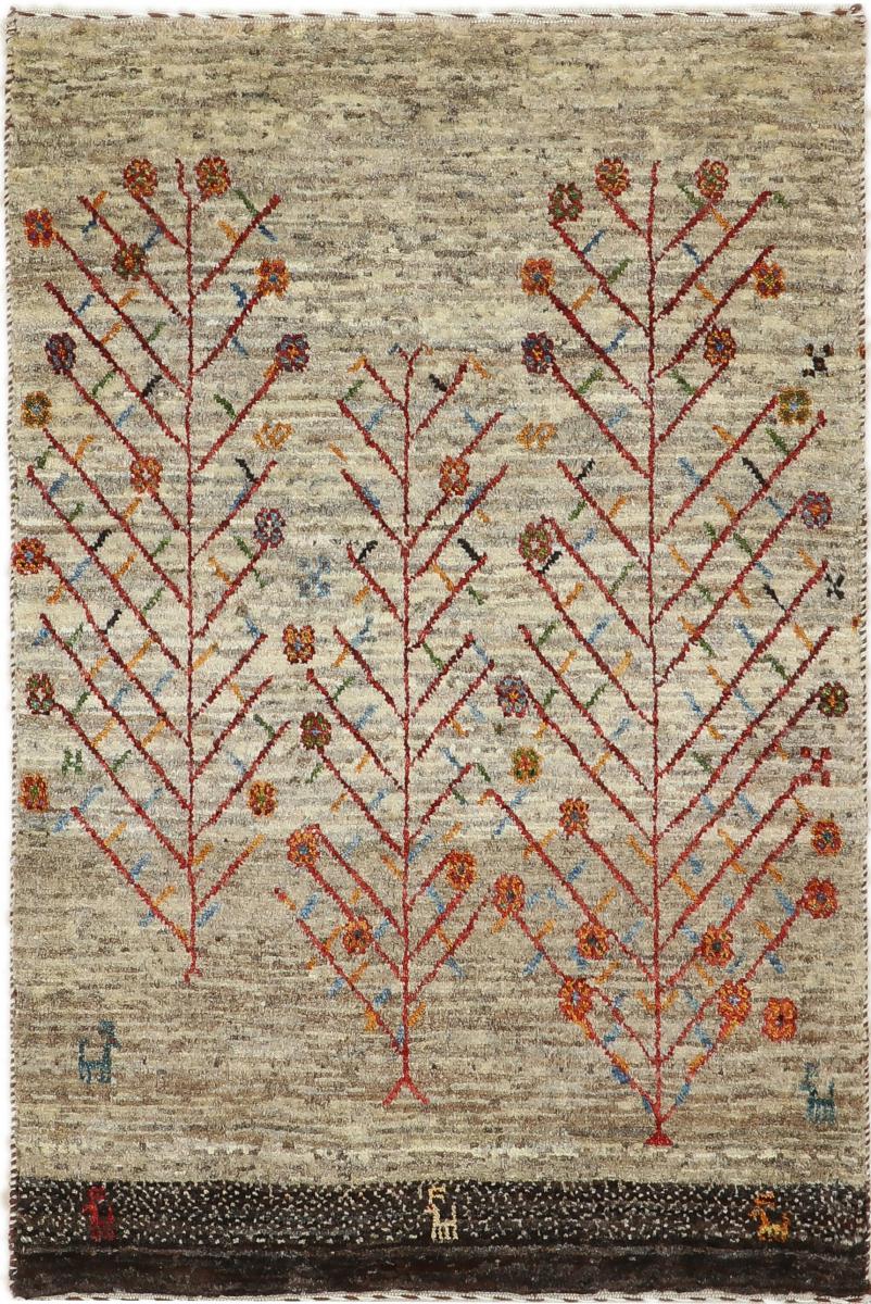 Persian Rug Persian Gabbeh Loribaft Nature 3'2"x2'1" 3'2"x2'1", Persian Rug Knotted by hand