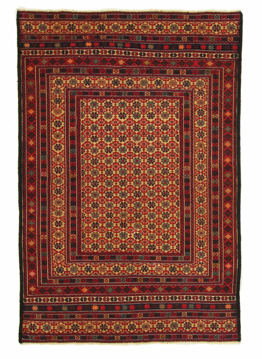 Afghan rug Kilim Afghan Soozani 4'8"x3'1" 4'8"x3'1", Persian Rug Woven by hand