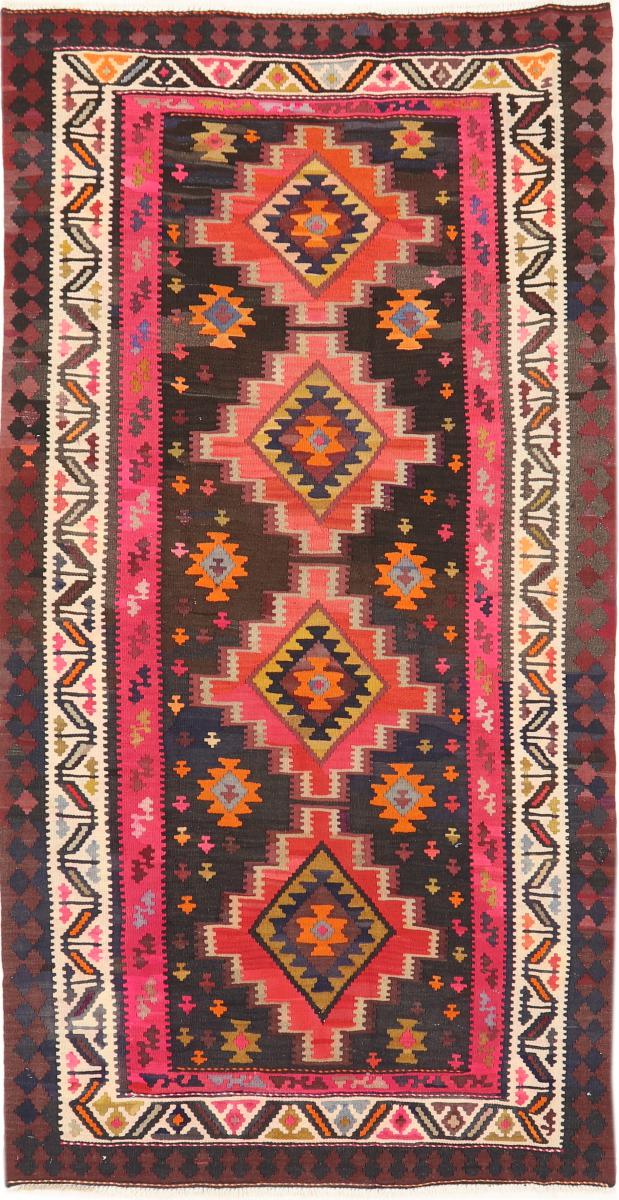 Persisk tæppe Kelim Fars Azerbaijan Antikke 280x148 280x148, Persisk tæppe Håndvævet