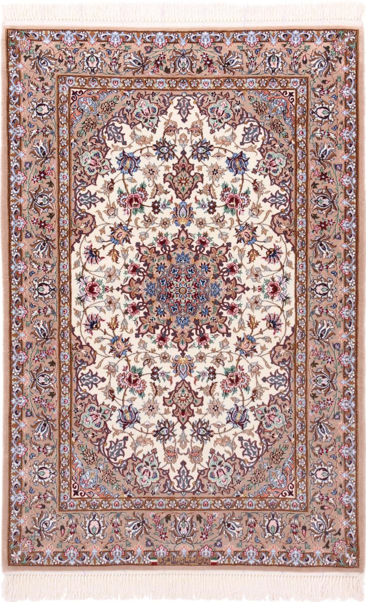 TAPPETO FIRMATO Oriental ISFAHAN PERSIANO 165X110 Trama e ordito in SETA  ESFAHAN