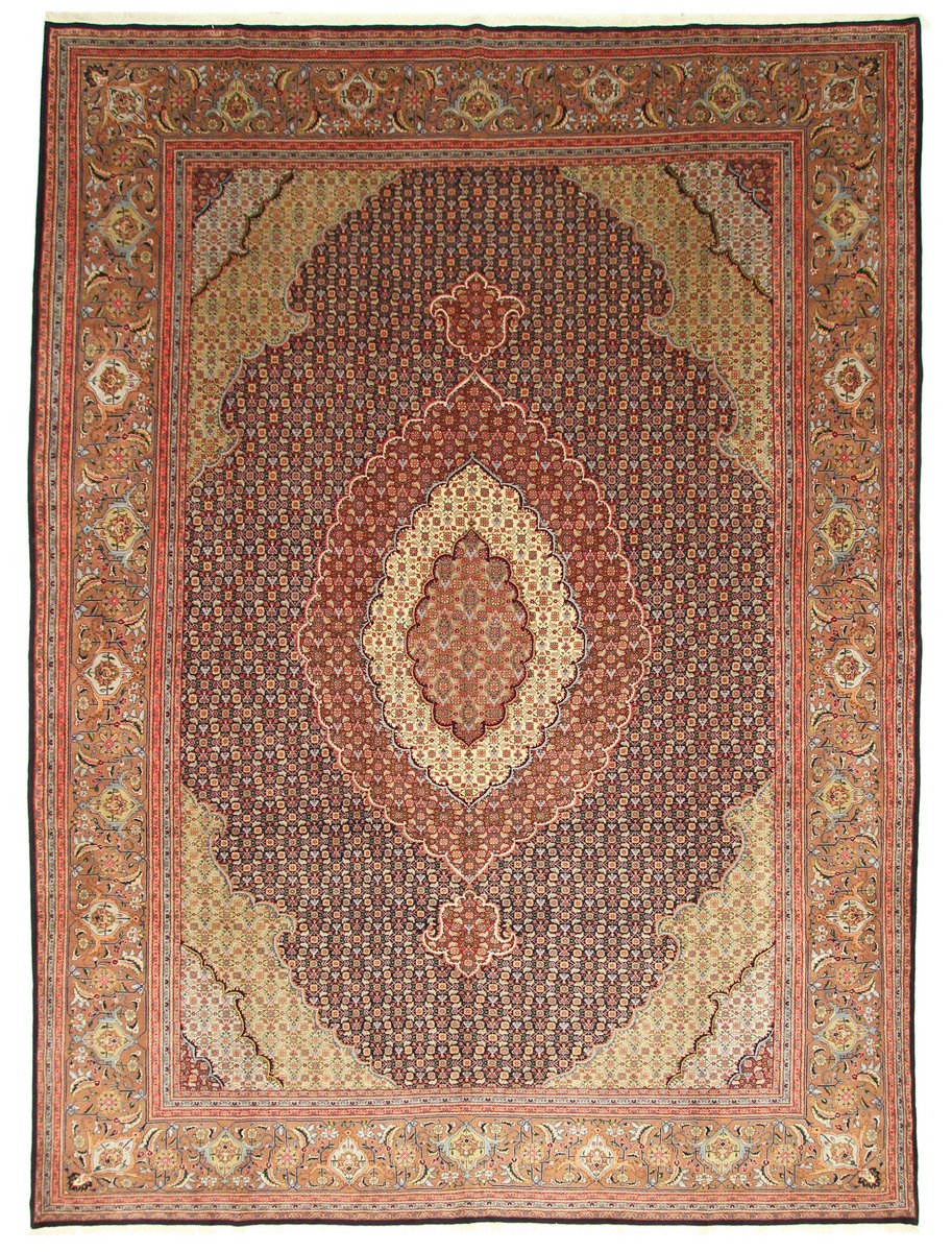 Persian Rug Tabriz 50Raj 13'1"x10'2" 13'1"x10'2", Persian Rug Knotted by hand