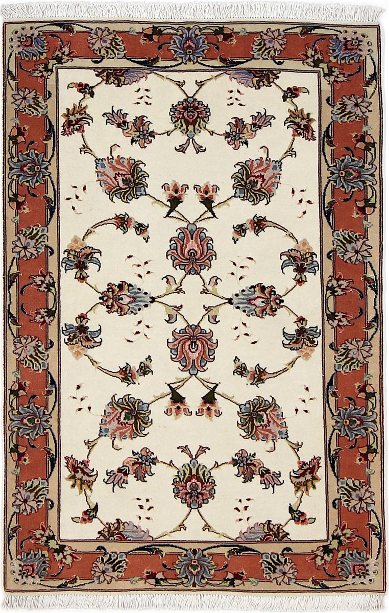 Persian Rug Tabriz 50Raj 4'4"x3'1" 4'4"x3'1", Persian Rug Knotted by hand