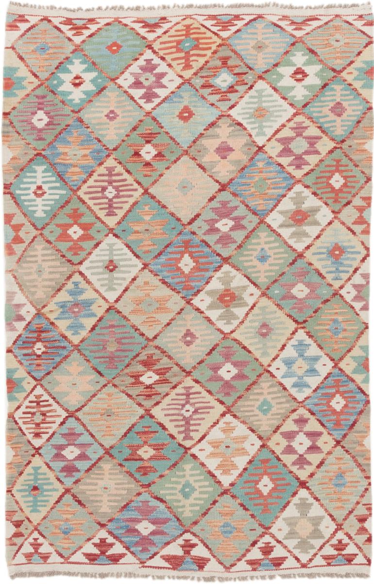 Afghan rug Kilim Afghan 6'3"x4'1" 6'3"x4'1", Persian Rug Woven by hand