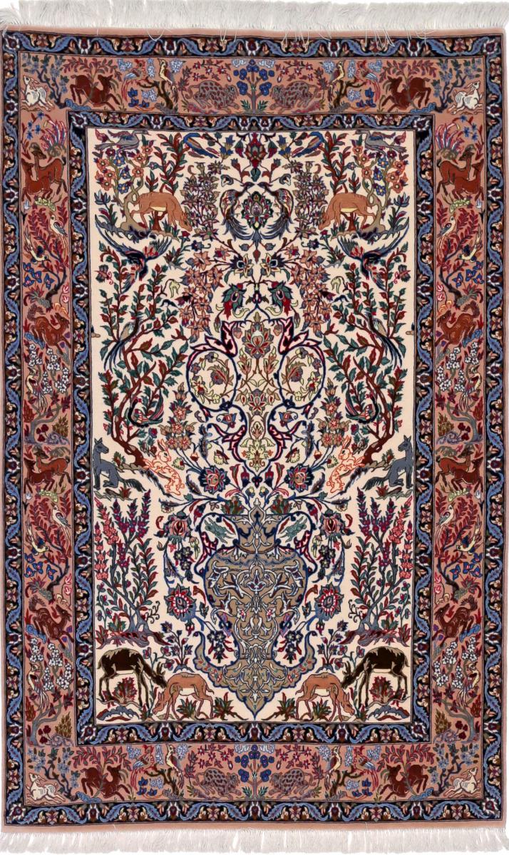 ペルシャ絨毯 イスファハン 絹の縦糸 175x109 175x109,  ペルシャ絨毯 手織り