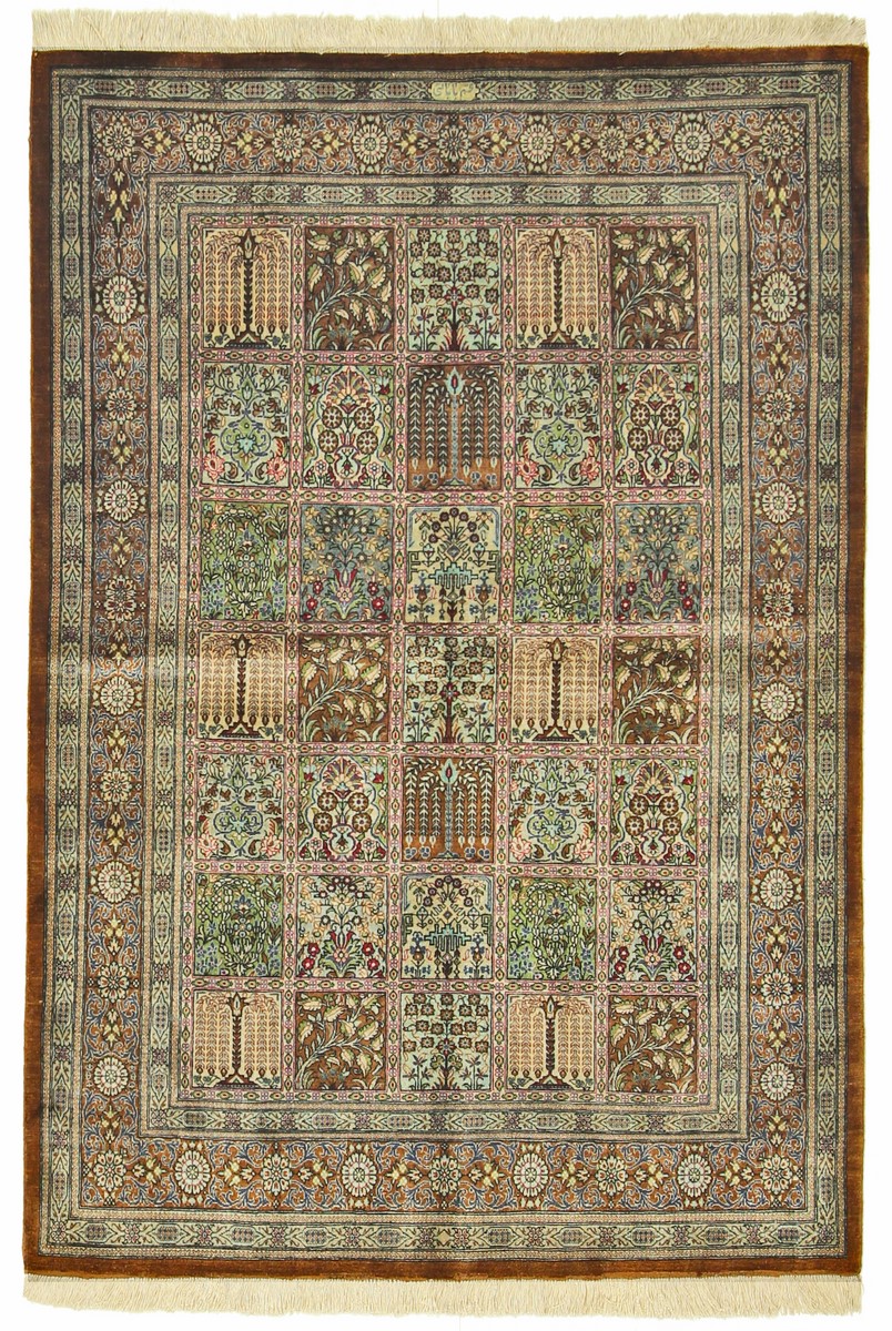 Persialainen matto Ghom Silkki 143x98 143x98, Persialainen matto Solmittu käsin