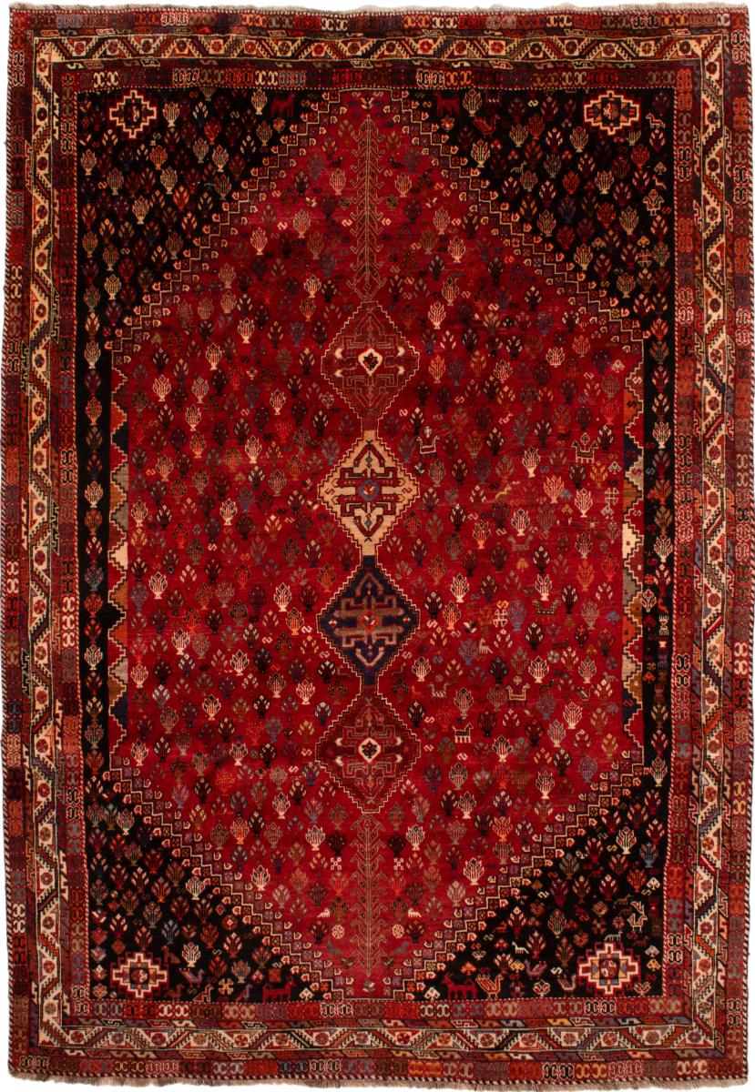 Persian Rug Shiraz 10'4"x7'1" 10'4"x7'1", Persian Rug Knotted by hand