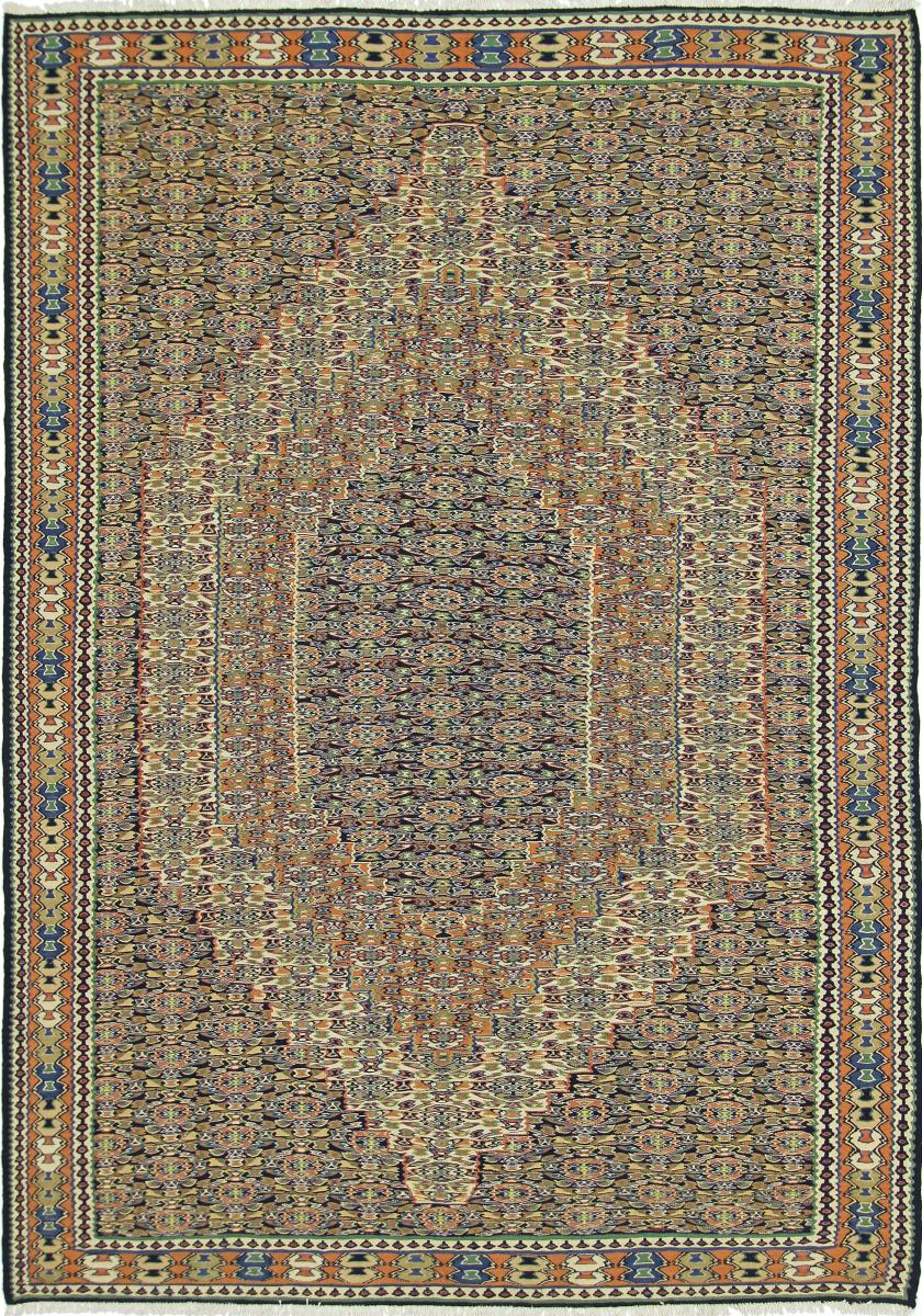 Tapis persan Kilim Senneh 9'1"x6'6" 9'1"x6'6", Tapis persan Noué à la main