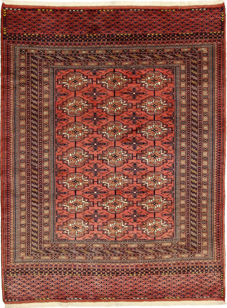 Persian Rug Turkaman 6'6"x5'0" 6'6"x5'0", Persian Rug Knotted by hand