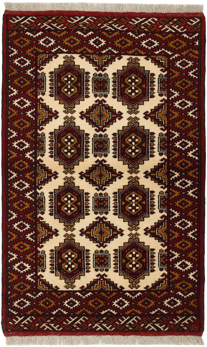 Persian Rug Turkaman 4'4"x2'9" 4'4"x2'9", Persian Rug Knotted by hand