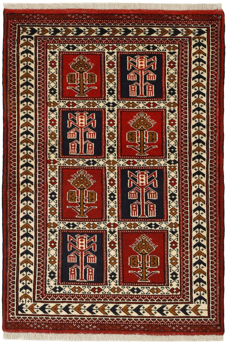 Persialainen matto Turkaman 124x87 124x87, Persialainen matto Solmittu käsin