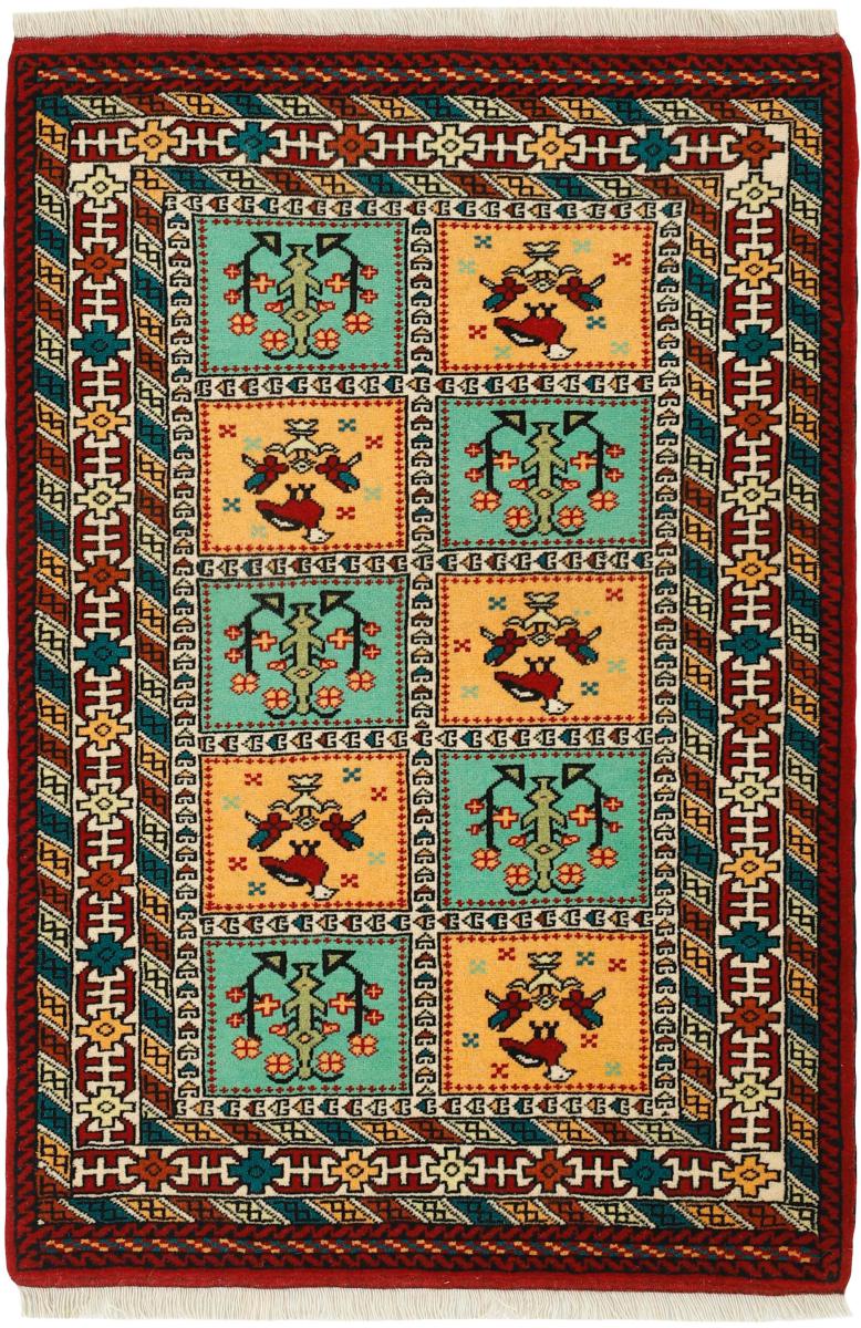 Περσικό χαλί Turkaman 4'1"x2'9" 4'1"x2'9", Περσικό χαλί Οι κόμποι έγιναν με το χέρι