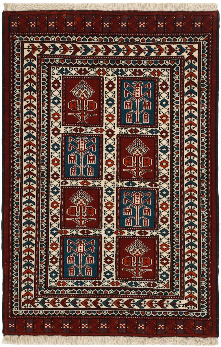 Persialainen matto Turkaman 126x82 126x82, Persialainen matto Solmittu käsin