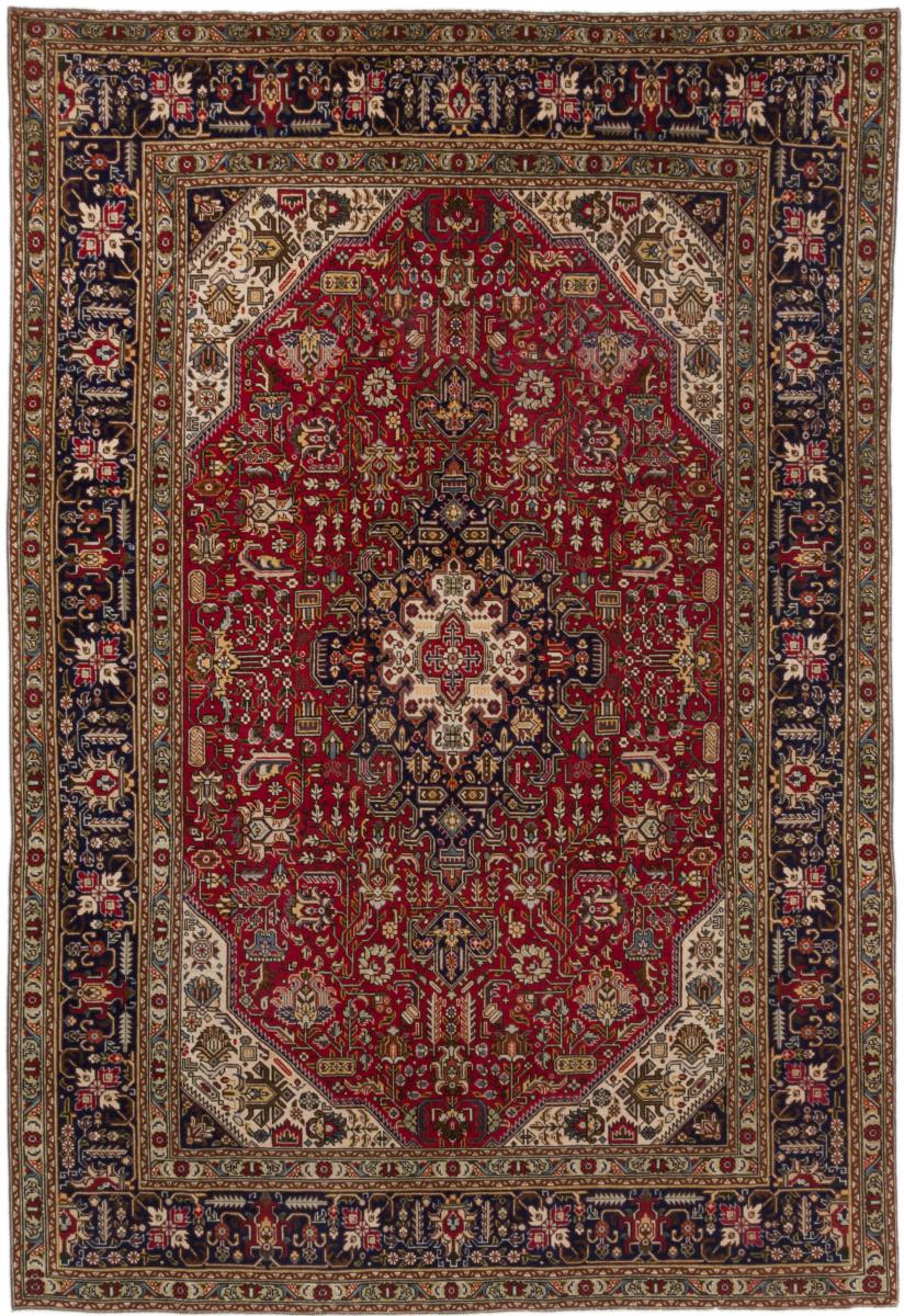 Persian Rug Tabriz Patina 9'6"x6'4" 9'6"x6'4", Persian Rug Knotted by hand