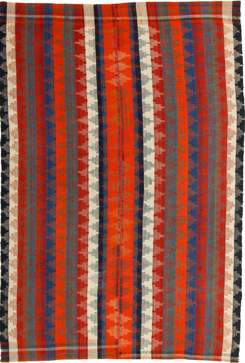 Persisk tæppe Kelim Fars Antikke 214x142 214x142, Persisk tæppe Håndvævet