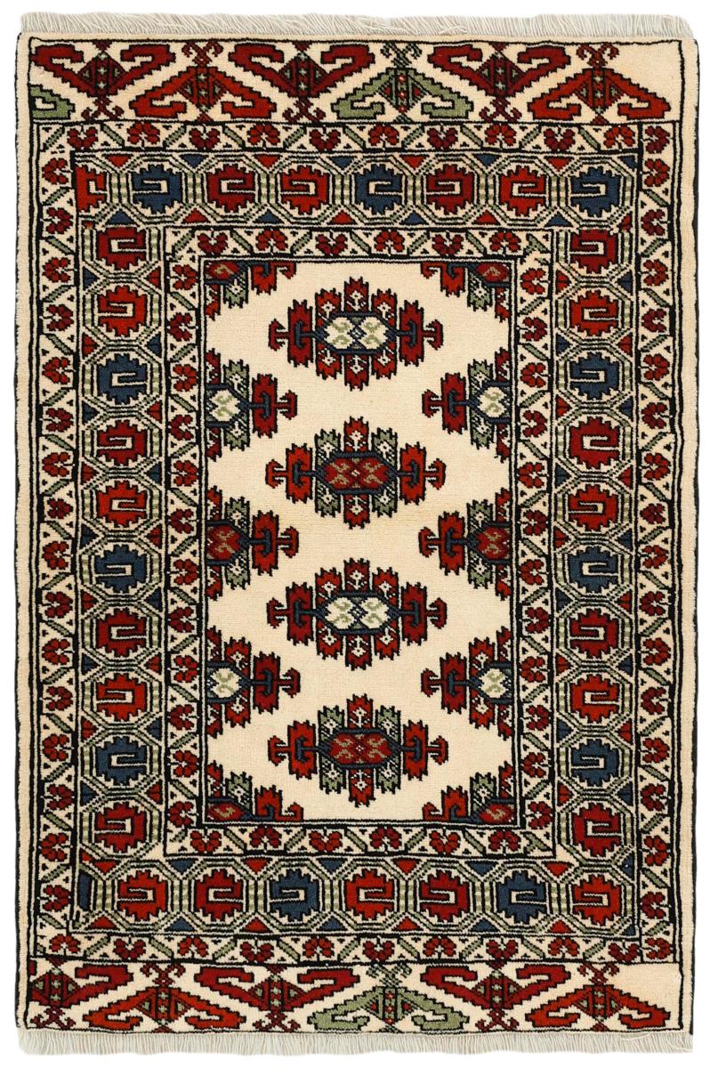 Persian Rug Turkaman 4'1"x2'10" 4'1"x2'10", Persian Rug Knotted by hand