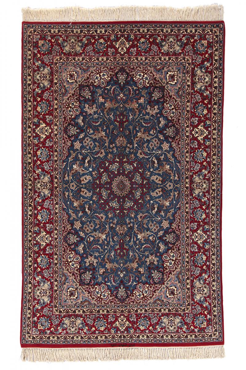 Tapis persan Ispahan Chaîne de Soie 195x127 195x127, Tapis persan Noué à la main