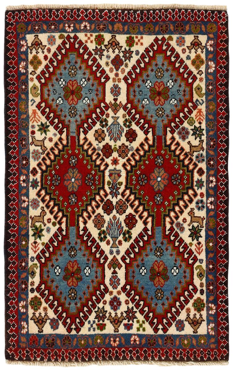 Persian Rug Yalameh 3'1"x2'1" 3'1"x2'1", Persian Rug Knotted by hand