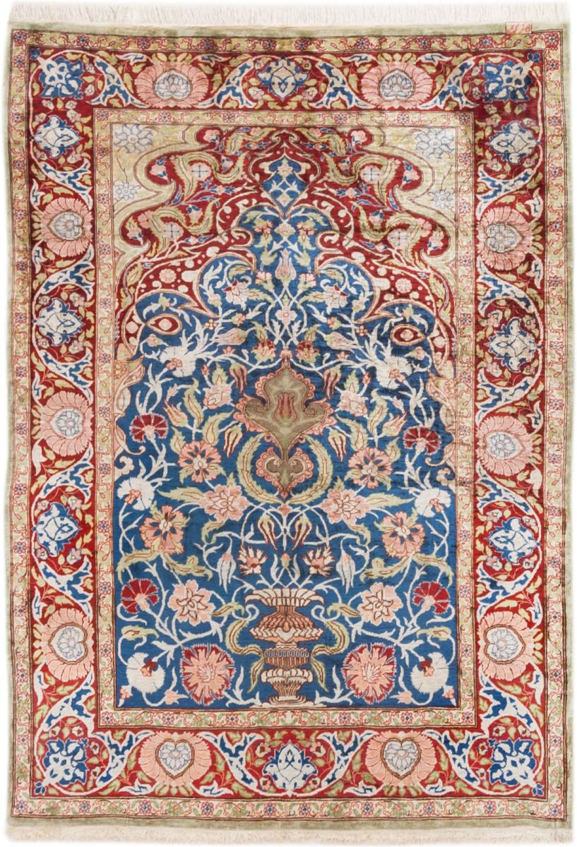  Herike Silk 3'5"x2'4" 3'5"x2'4", Persian Rug Knotted by hand