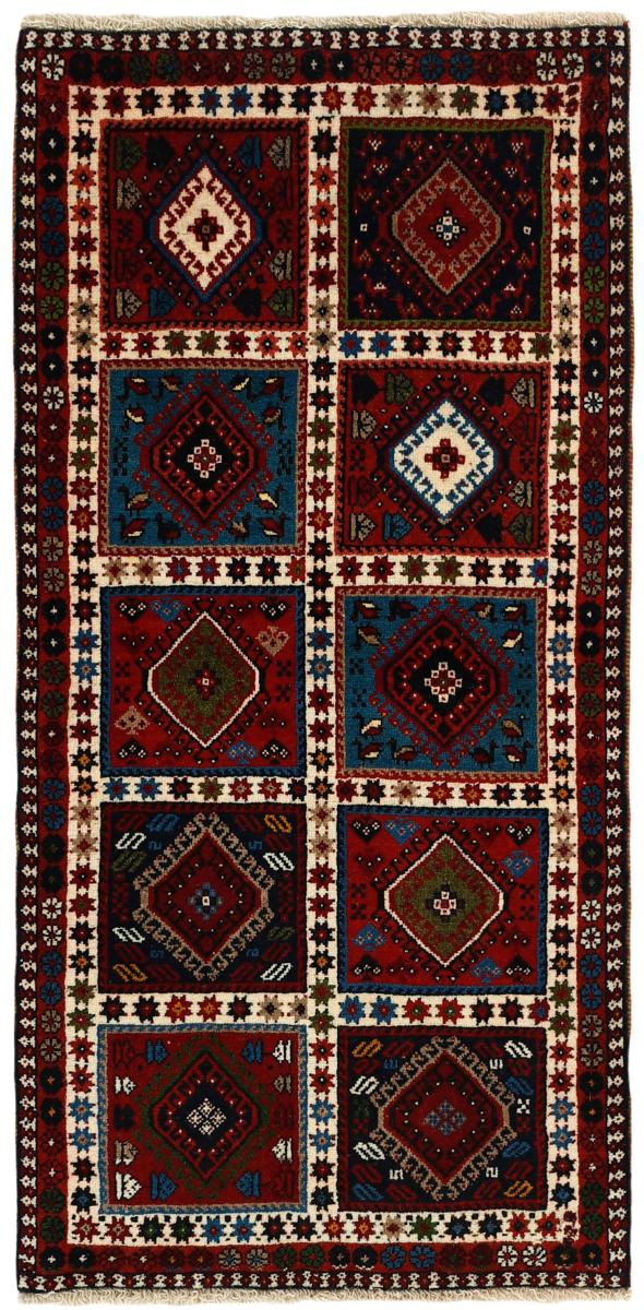 Persian Rug Yalameh 4'0"x1'11" 4'0"x1'11", Persian Rug Knotted by hand