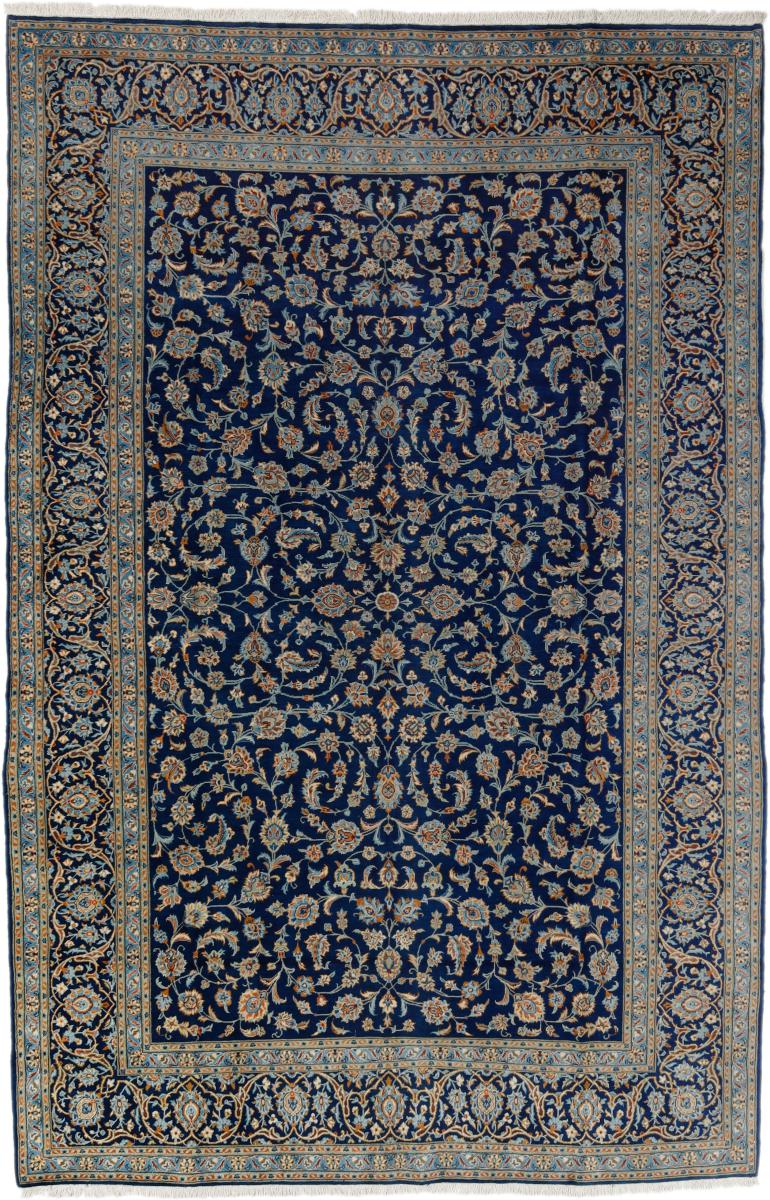 2.5'x4' Blue Kashan Silk Rug Oriental Carpet MedallionDesign Navy