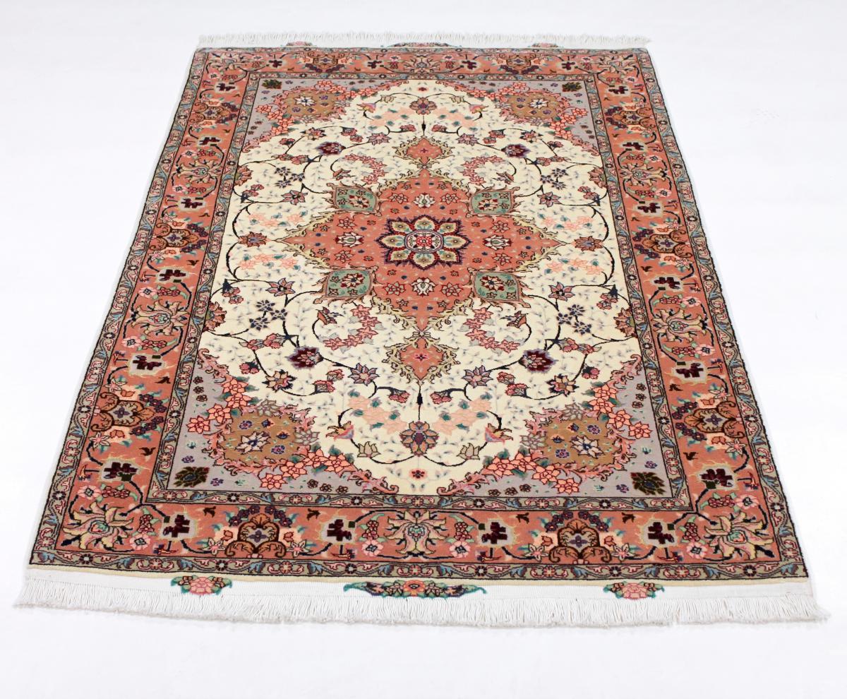 Persian Rug Tabriz 50Raj 5'3"x3'3" 5'3"x3'3", Persian Rug Knotted by hand