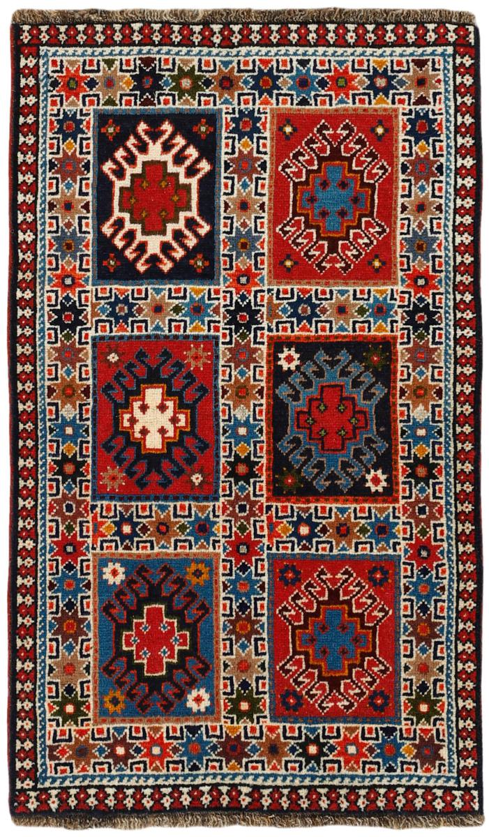 Persian Rug Yalameh 3'3"x2'0" 3'3"x2'0", Persian Rug Knotted by hand