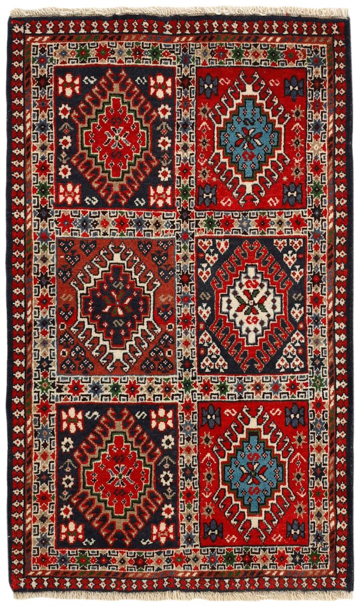 Persian Rug Yalameh 3'3"x2'1" 3'3"x2'1", Persian Rug Knotted by hand