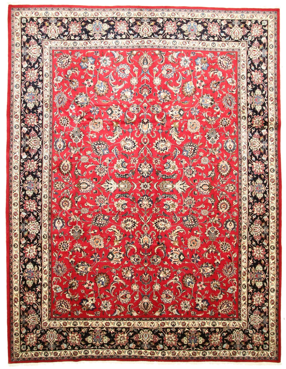Persian Rug Mashhad 12'6"x9'2" 12'6"x9'2", Persian Rug Knotted by hand