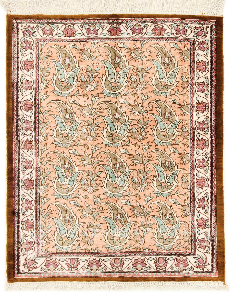 ペルシャ絨毯 クム シルク 66x49 66x49,  ペルシャ絨毯 手織り