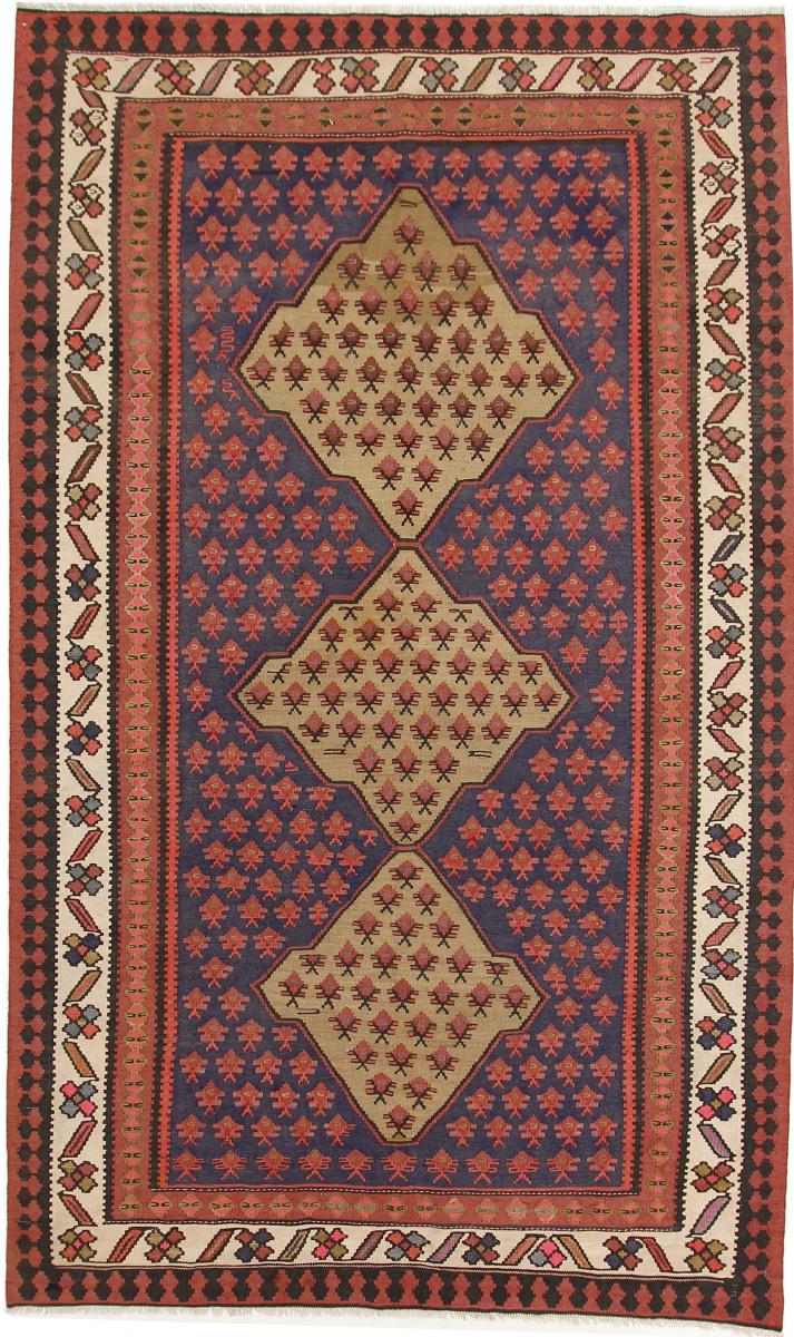 Persisk tæppe Kelim Fars Azerbaijan Antikke 304x180 304x180, Persisk tæppe Håndvævet